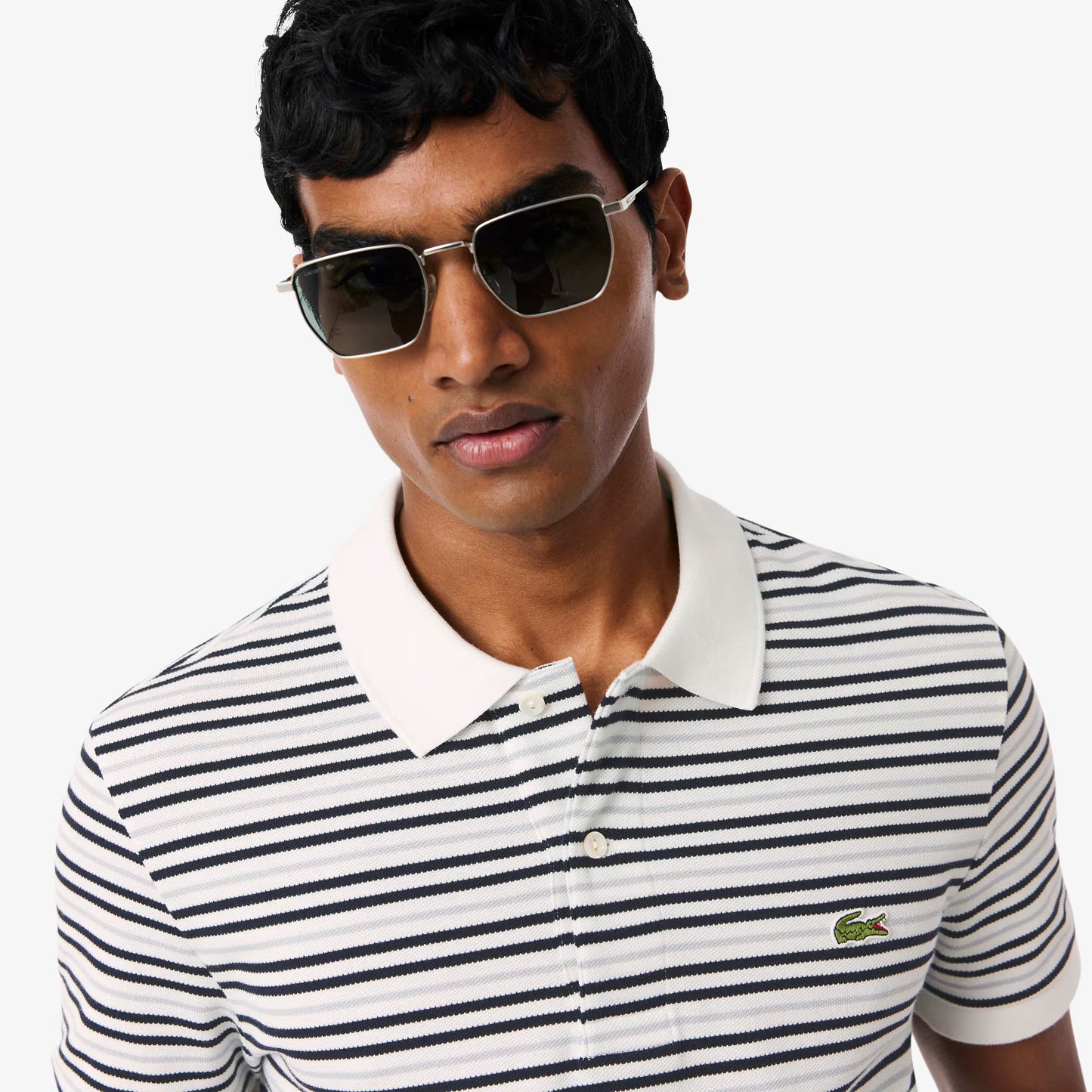 Klassisches gestreiftes Petit Piqué Poloshirt