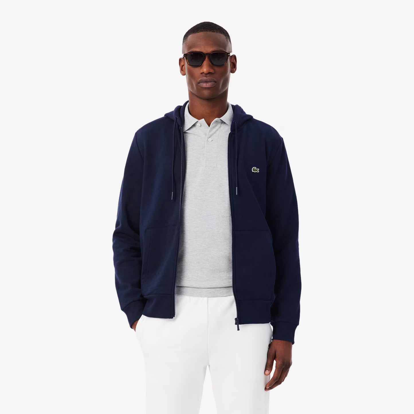 Fleece-Kapuzenjacke mit Reißverschluss