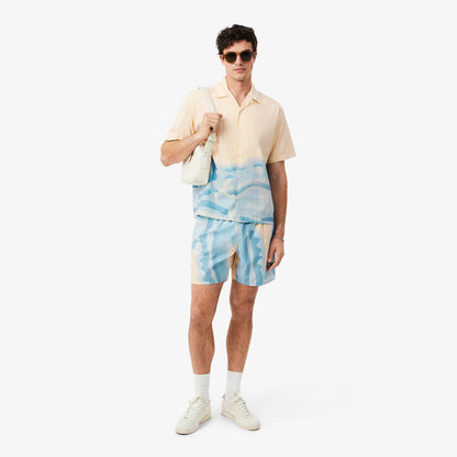 Relaxed Fit Gestreiftes Krokodil-Hemd