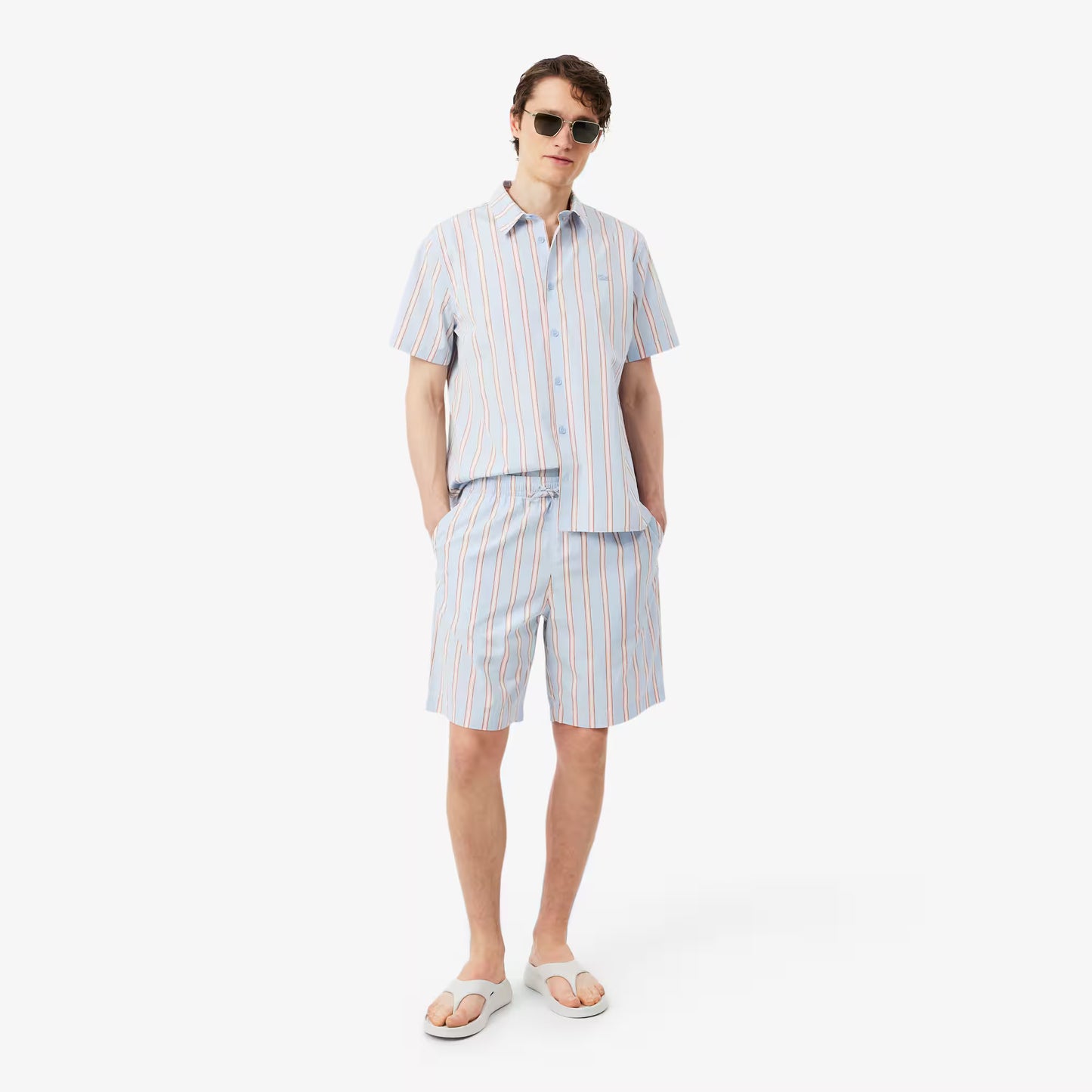 Gestreifte Shorts aus Baumwollpopeline