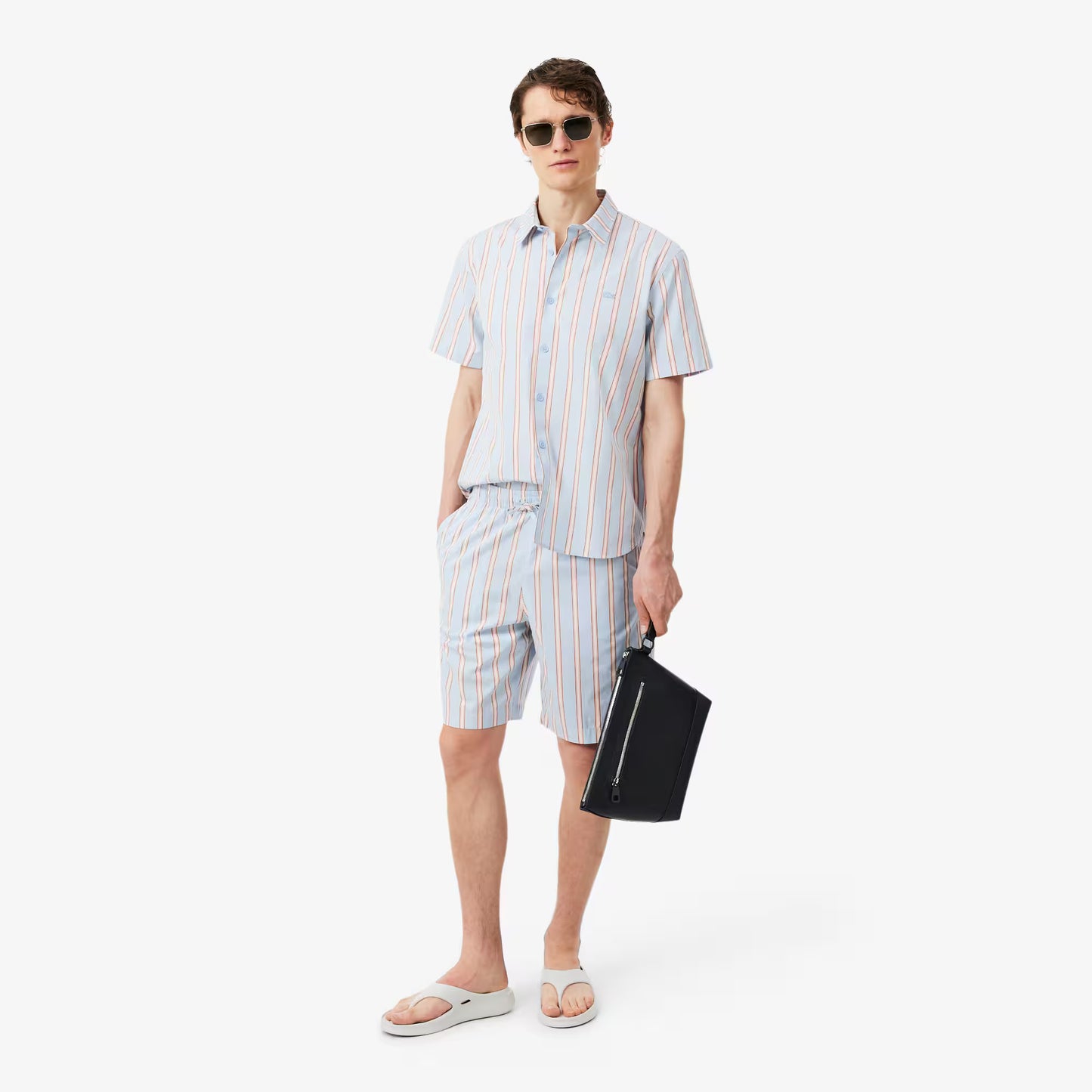 Gestreifte Shorts aus Baumwollpopeline