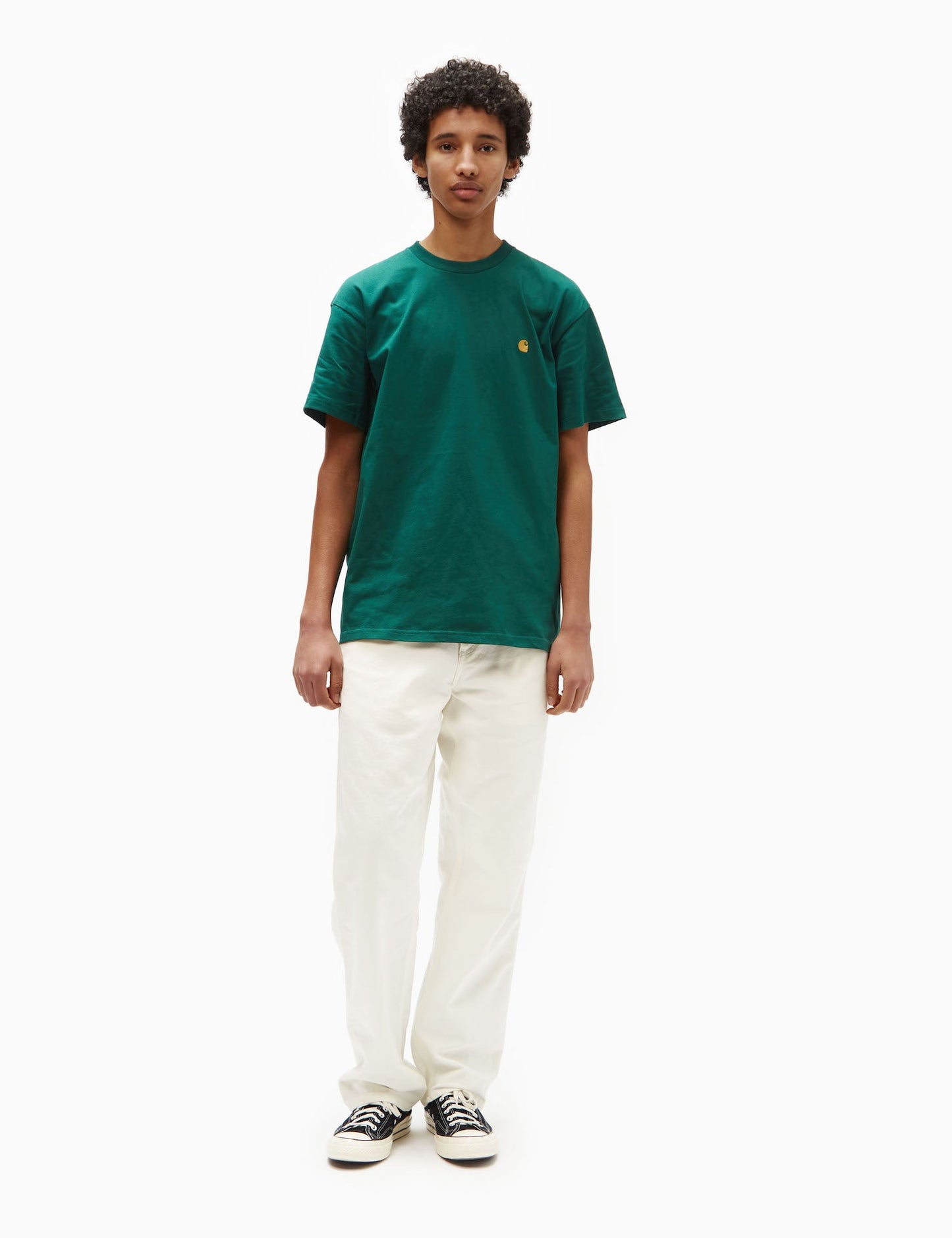 Chase T-Shirt (Loose) – Dillgrün/Gold