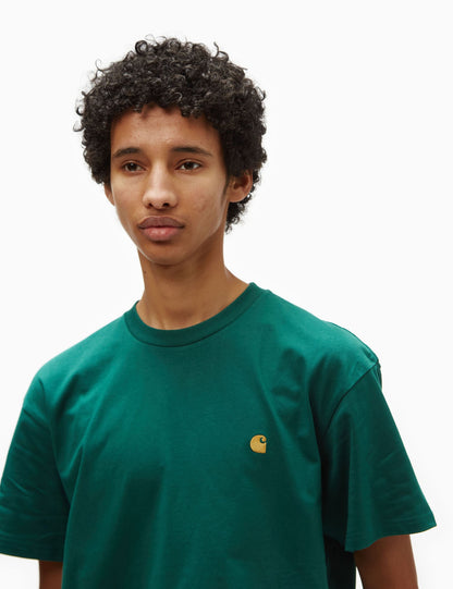 Chase T-Shirt (Loose) – Dillgrün/Gold