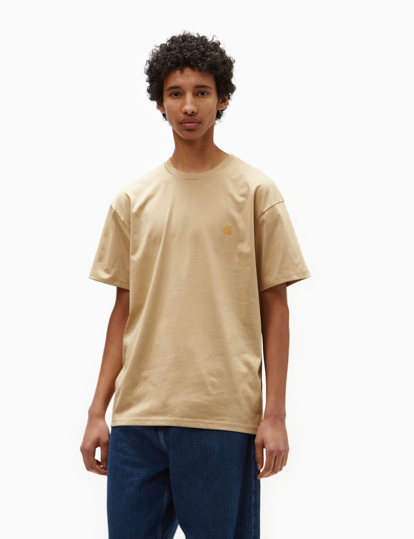 Chase T-Shirt (Loose) - Sandfarbenes Khaki/Gold