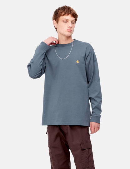 Chase Langarm-T-Shirt - Storm Blue