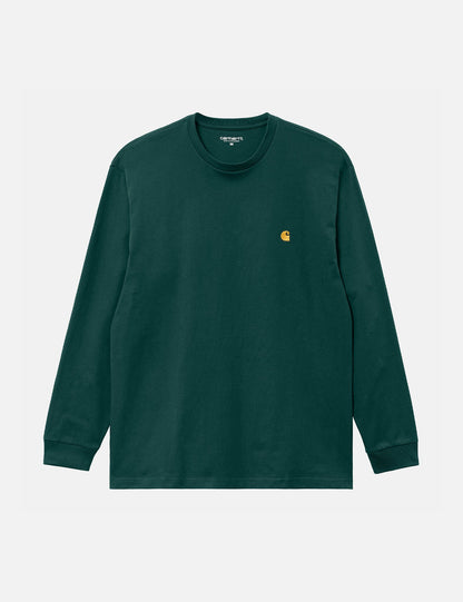 Chase Langarm-T-Shirt (locker sitzend) – Botanic Green