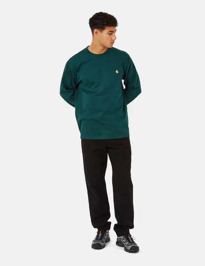 Chase Langarm-T-Shirt (locker sitzend) – Botanic Green