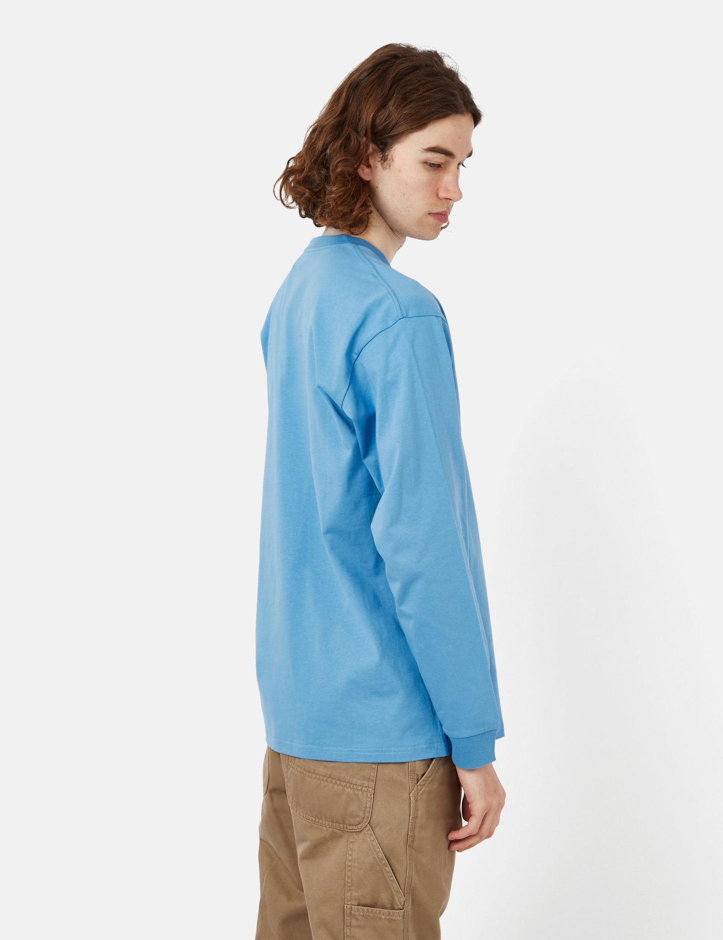 Langarm-T-Shirt Chase (Loose) – Piscine Blue