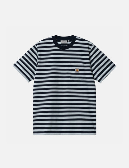 T-Shirt Scotty Stripe Pocket (Regular) – Atom Blue/Icarus Blue