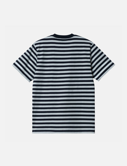 T-Shirt Scotty Stripe Pocket (Regular) – Atom Blue/Icarus Blue