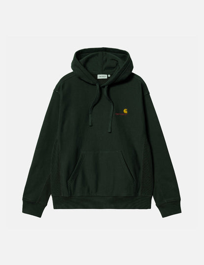 Kapuzenpullover mit American Script - Dunkles Zedernholzgrün