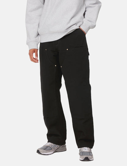 Double Knee Pant (Relaxed/Gerade geschnitten) - Schwarz