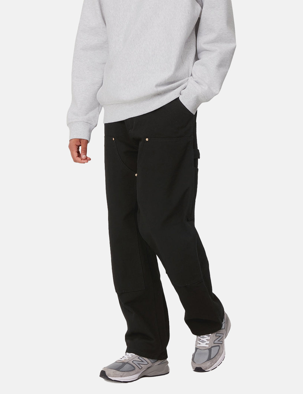 Double Knee Pant (Relaxed/Gerade geschnitten) - Schwarz