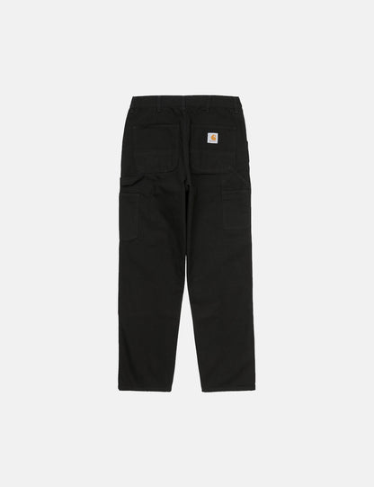 Double Knee Pant (Relaxed/Gerade geschnitten) - Schwarz