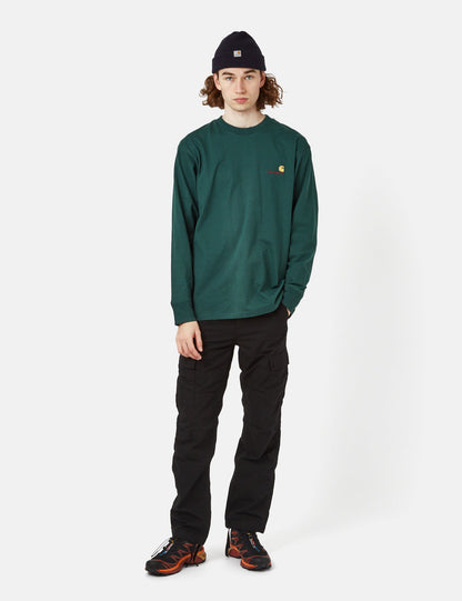 American Script Langarm-T-Shirt (Bio) - Botanic Green