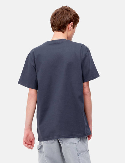American Script T-Shirt - Enzianblau