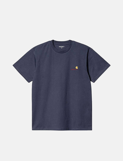 American Script T-Shirt - Enzianblau