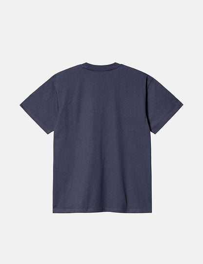 American Script T-Shirt - Enzianblau
