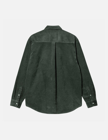 Madison Cord Hemd - Boxwood Green/Wax