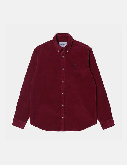 Madison Cord Hemd – Corvina Burgund/Schwarz