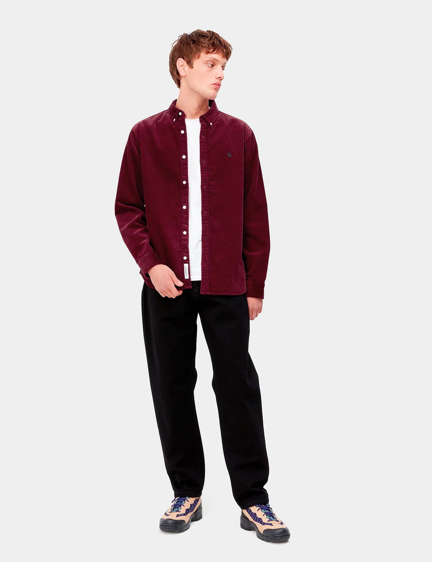Madison Cord Hemd – Corvina Burgund/Schwarz