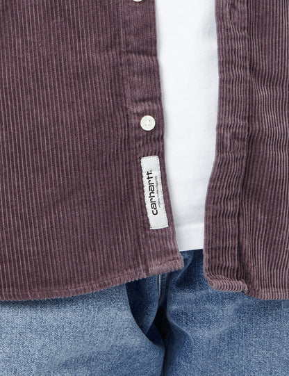 Madison Cord Hemd – Misty Thistle Pink/Schwarz