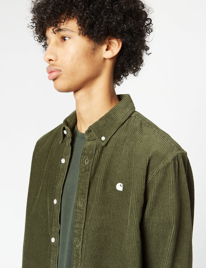 Madison Hemd (Feincord) - Plant Green/Wax