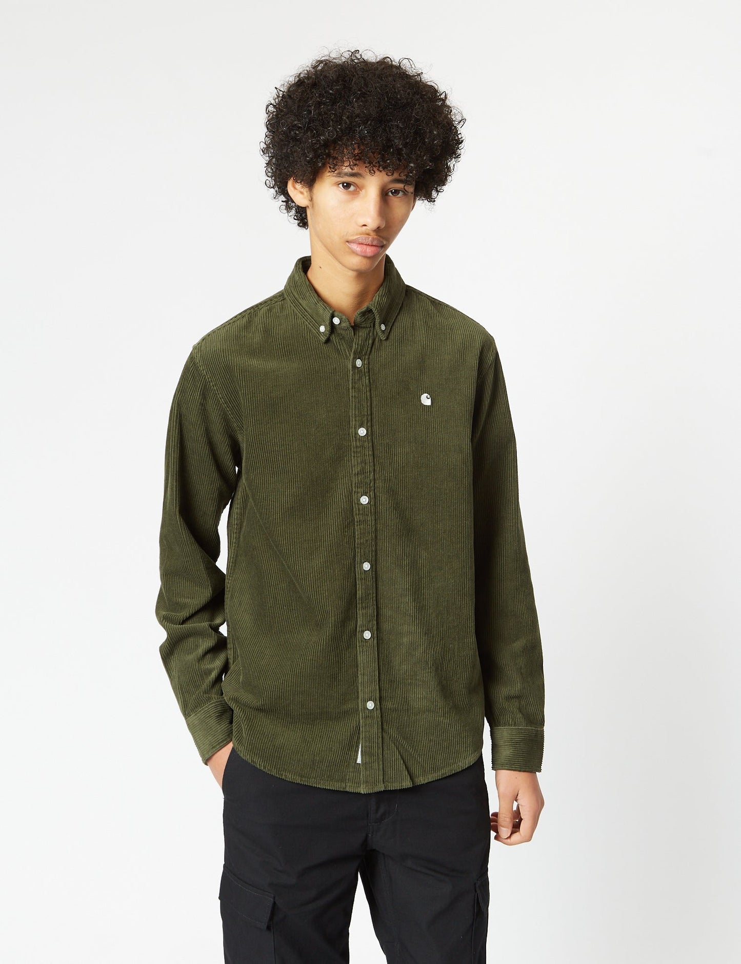 Madison Hemd (Feincord) - Plant Green/Wax