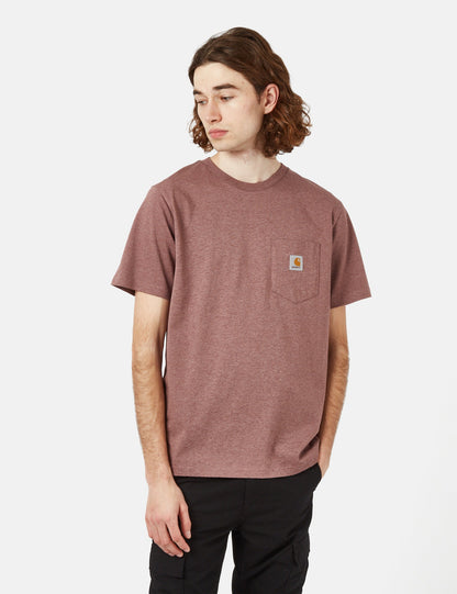 T-Shirt mit Brusttasche (regulär) – Lupinus Red Heather