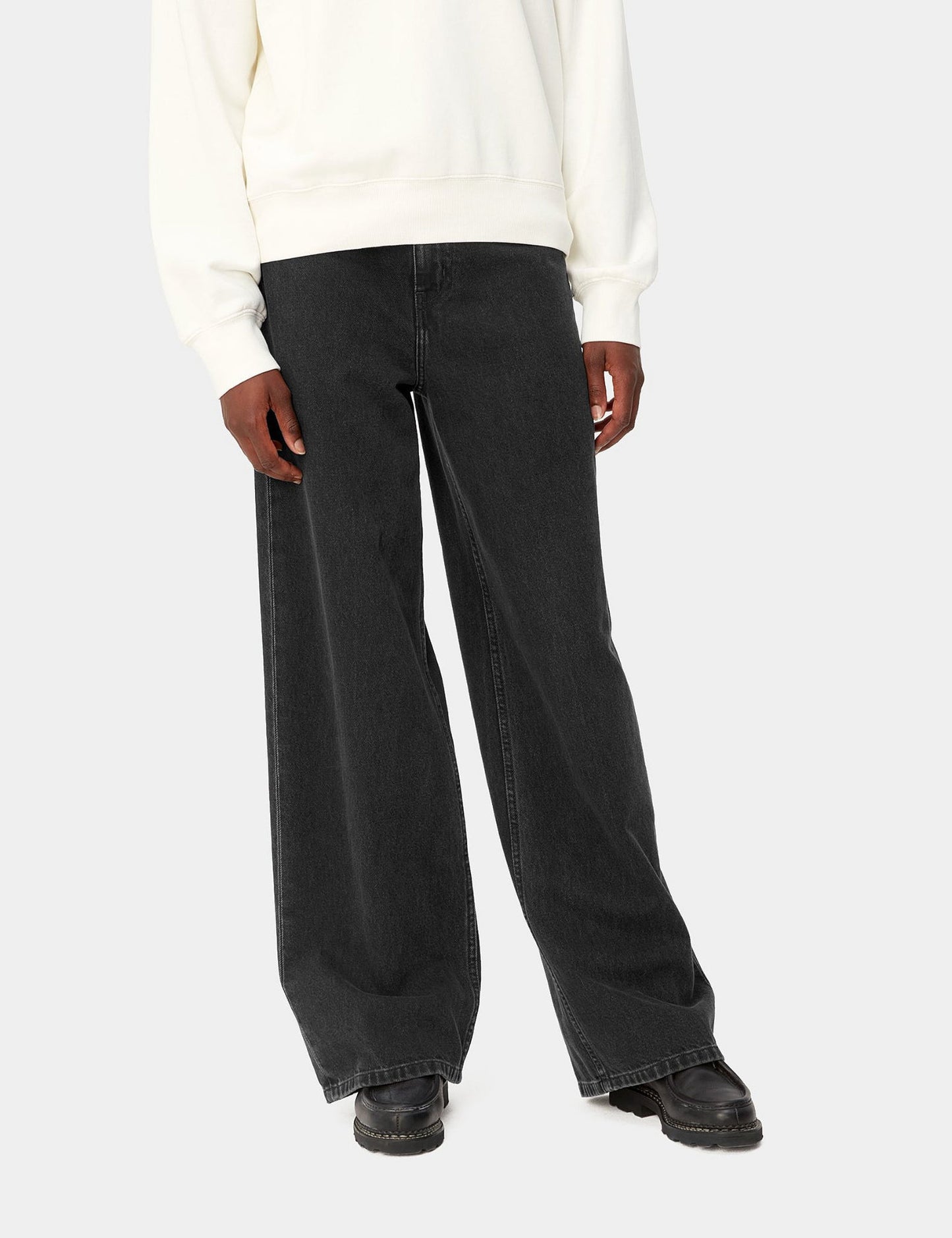 Damen Jane Hose (Loose) – Stone Washed Schwarz