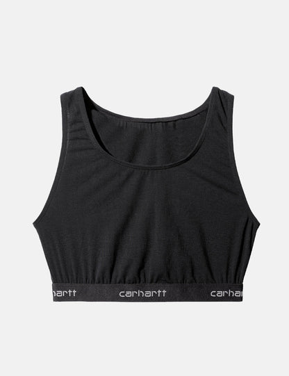 Damen Racerback-Tanktop mit Schriftzug – Schwarz
