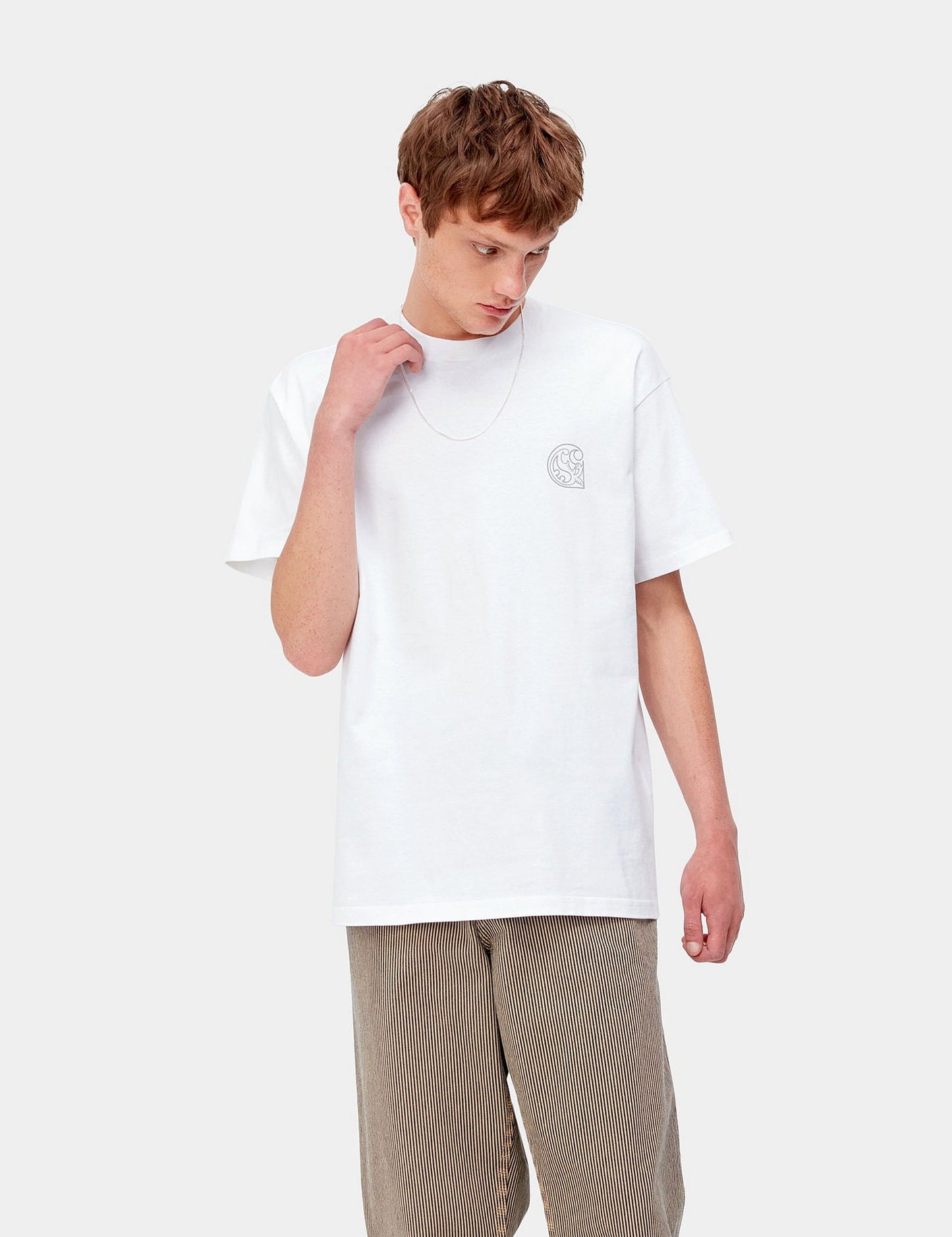T-Shirt mit Verses-Patch – Weiß