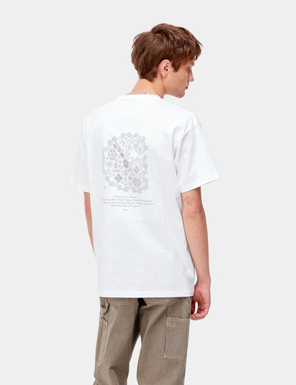 T-Shirt mit Verses-Patch – Weiß
