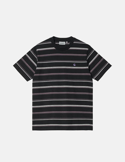 Vonn Streifen-T-Shirt – Schwarz/Artischockenlila
