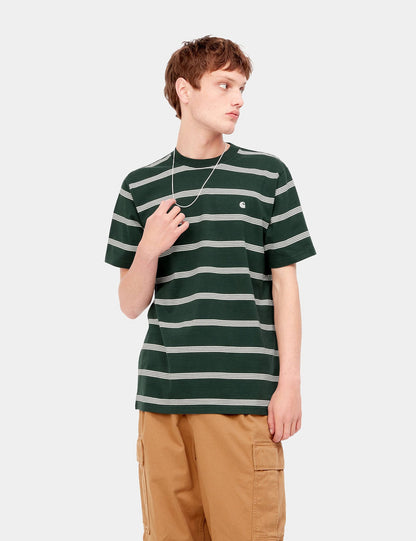 Glover Streifen-T-Shirt - Wacholdergrün/Wachs/Wachs