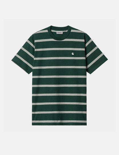 Glover Streifen-T-Shirt - Wacholdergrün/Wachs/Wachs