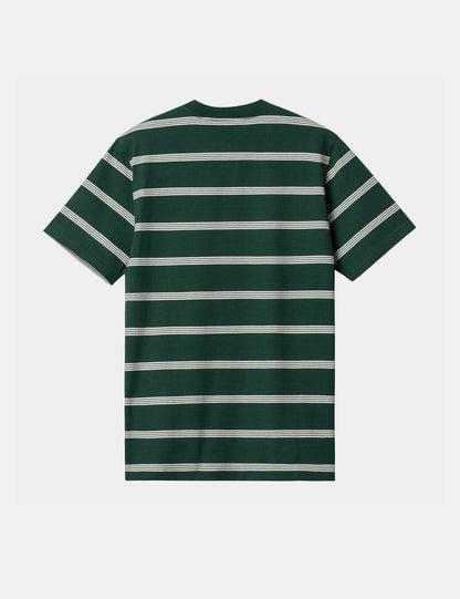 Glover Streifen-T-Shirt - Wacholdergrün/Wachs/Wachs
