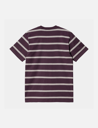Glover Streifen T-Shirt - Dunkle Pflaume/Wax/Wax