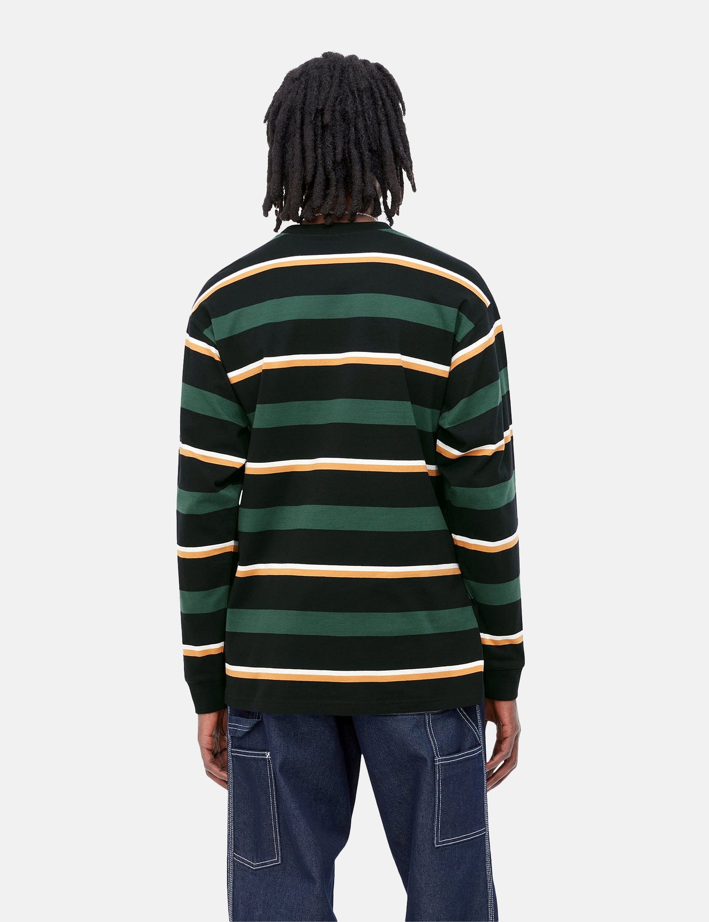 Langarmshirt Bowman Stripe – Juniper Green