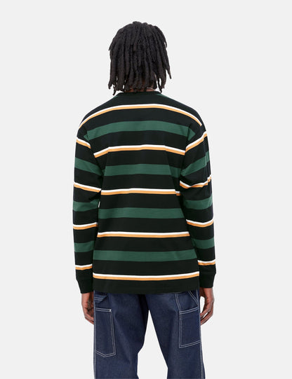 Langarmshirt Bowman Stripe – Juniper Green