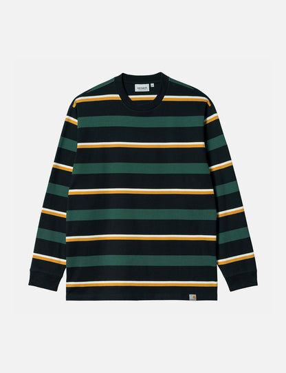 Langarmshirt Bowman Stripe – Juniper Green