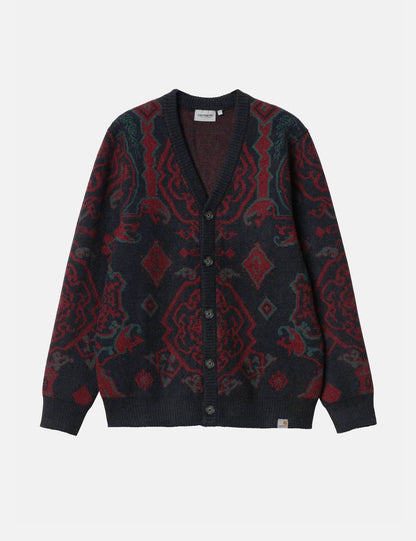 Strickjacke „Verse“ (Verse Jacquard) – Dunkelmarineblau