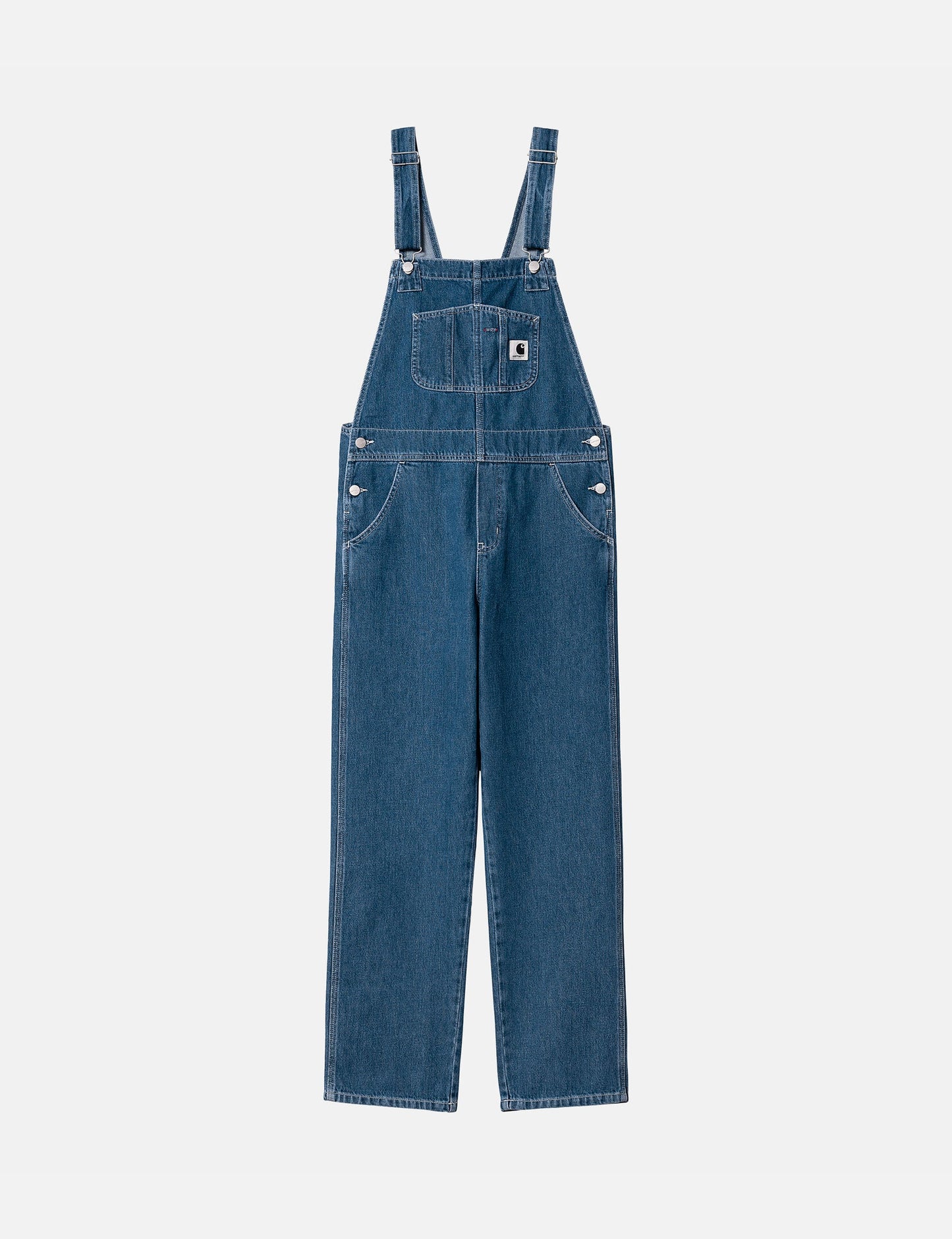 Damen Latz-Jeans-Overall (gerade) - Blue Stone Washed