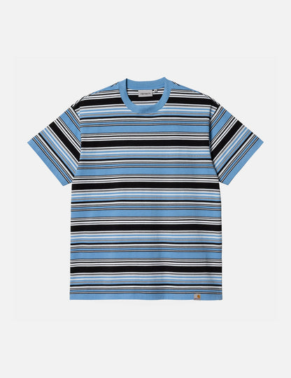 Lafferty T-Shirt (gestreift) - Piscine Blue