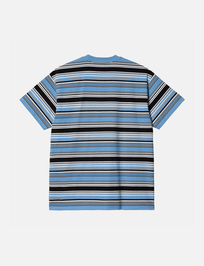 Lafferty T-Shirt (gestreift) - Piscine Blue