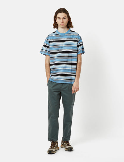 Lafferty T-Shirt (gestreift) - Piscine Blue