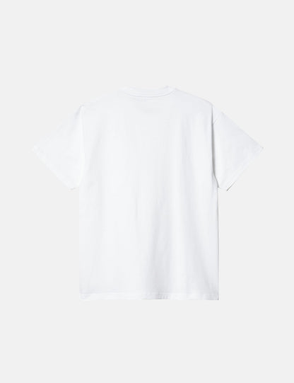 Stretch-T-Shirt mit Tasche (Regular/Bio) – Weiß