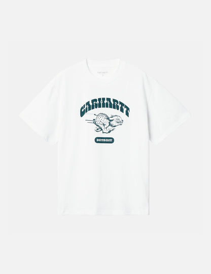 Damen T-Shirt Wildcat (locker geschnitten) – Weiß