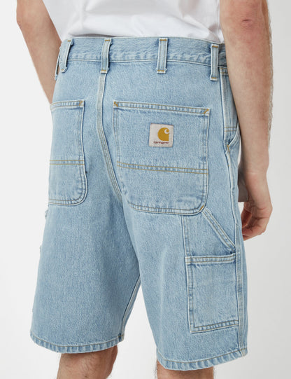 Single Knee Shorts (Bio-Baumwolle) – Blue Heavy Stone Bleached