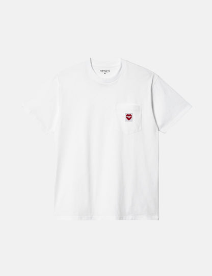 Pocket Heart T-Shirt (locker geschnitten) - Weiß